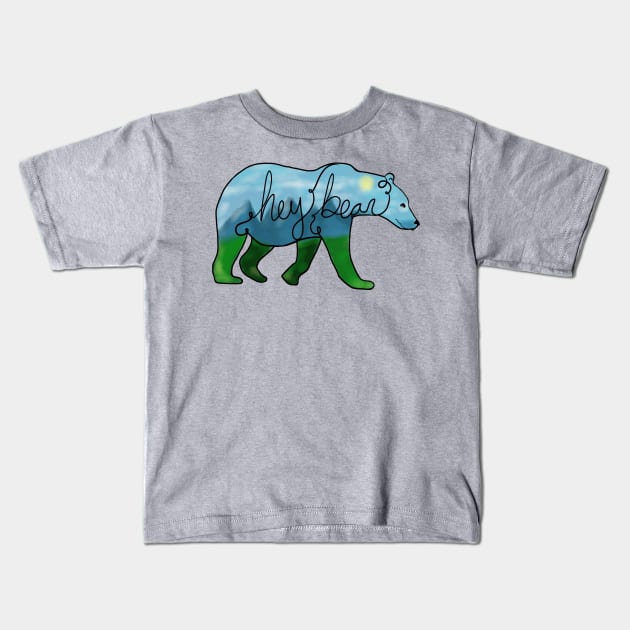 hey bear Kids T-Shirt by Sparkleweather